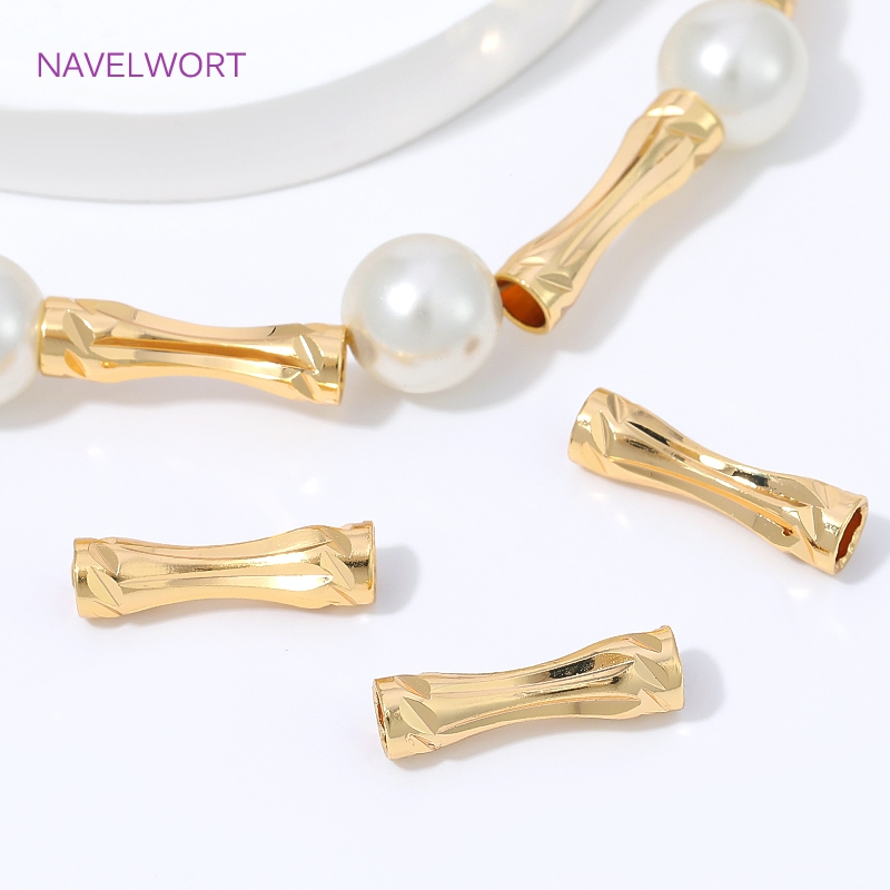 Jewelry Making Youtube - 18K vergoldete facettierte Röhrenperlen, Abstandsperlen, Trennperlen