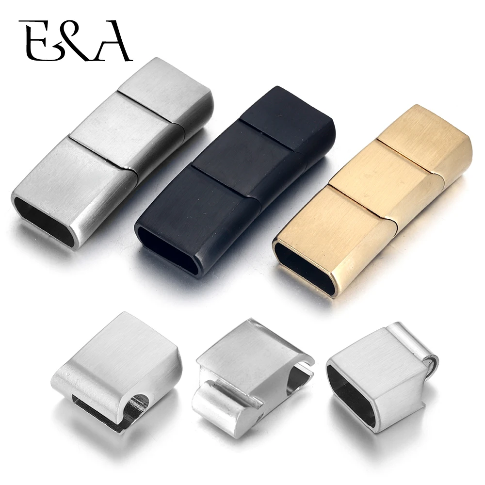 Jewelry Making Parts - Erweiterter Edelstahl-Verschluss, drei Teile, Magnetverschlüsse, 12