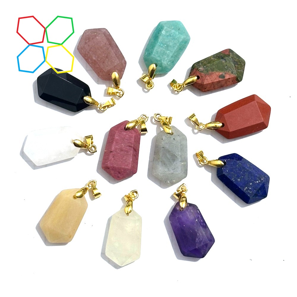 Jewelry Making Amazon - 10 Stück schöne natürliche Amethyst-Rosenquarz-Lapis-Amazon-Stein-Anhänger für