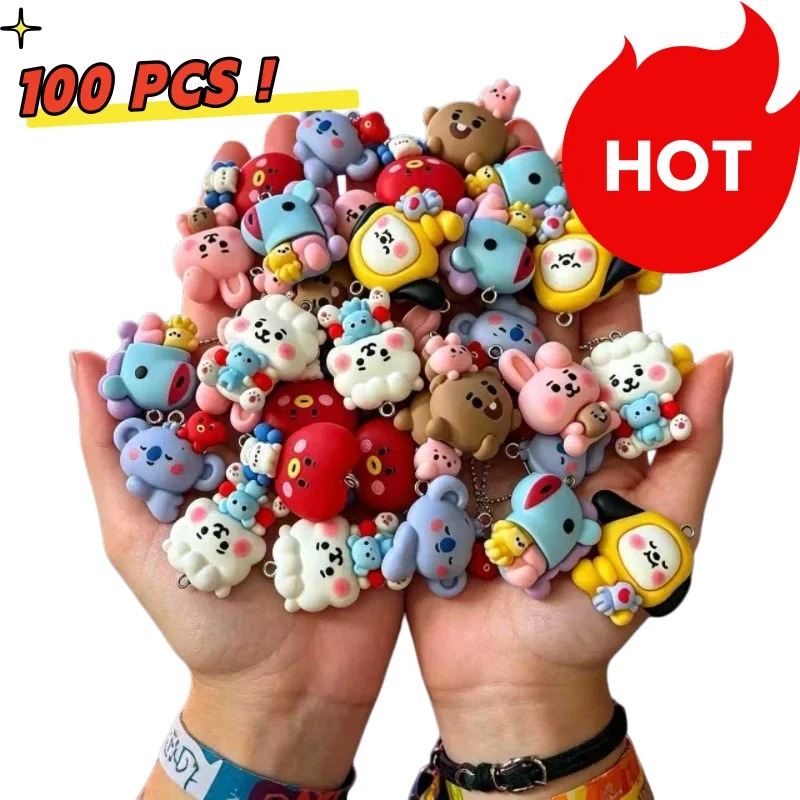 Jewelry Making Parts - 7 Stück BT21 Harz-Cartoon-Anhänger DIY-Zubehör Bastelbedarf