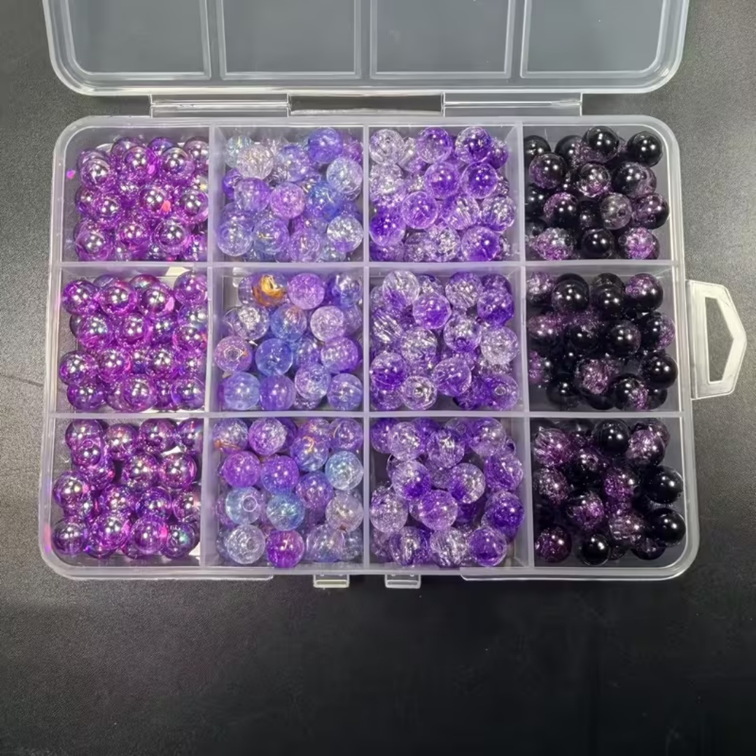 Bead Organizer Tray - 8mm Schwarze Lila Serie, Dark Charm