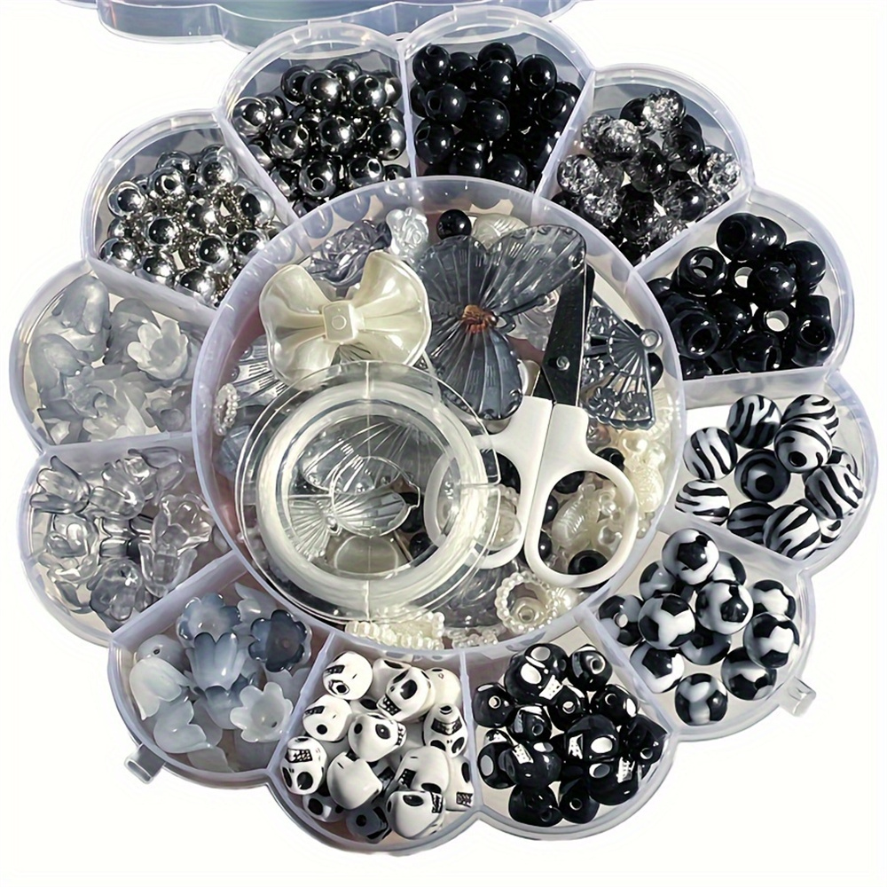Bead Organizer Tray - 13-Gitter-Box mit 120g zufällig ausgewählten Acrylperlen