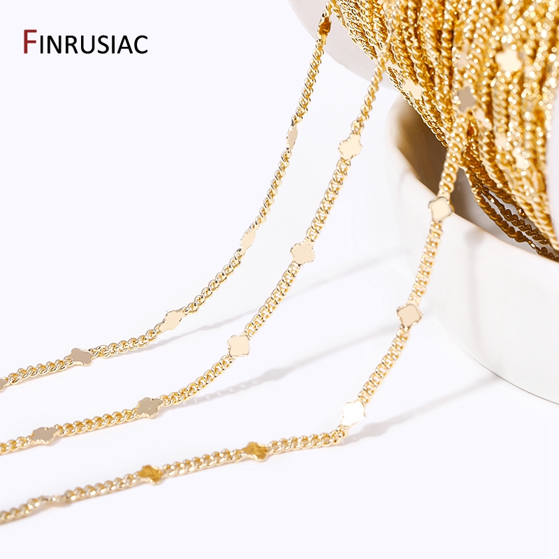 Chain Roll Cable - 14 Karat vergoldete Messing Pailletten Kabel