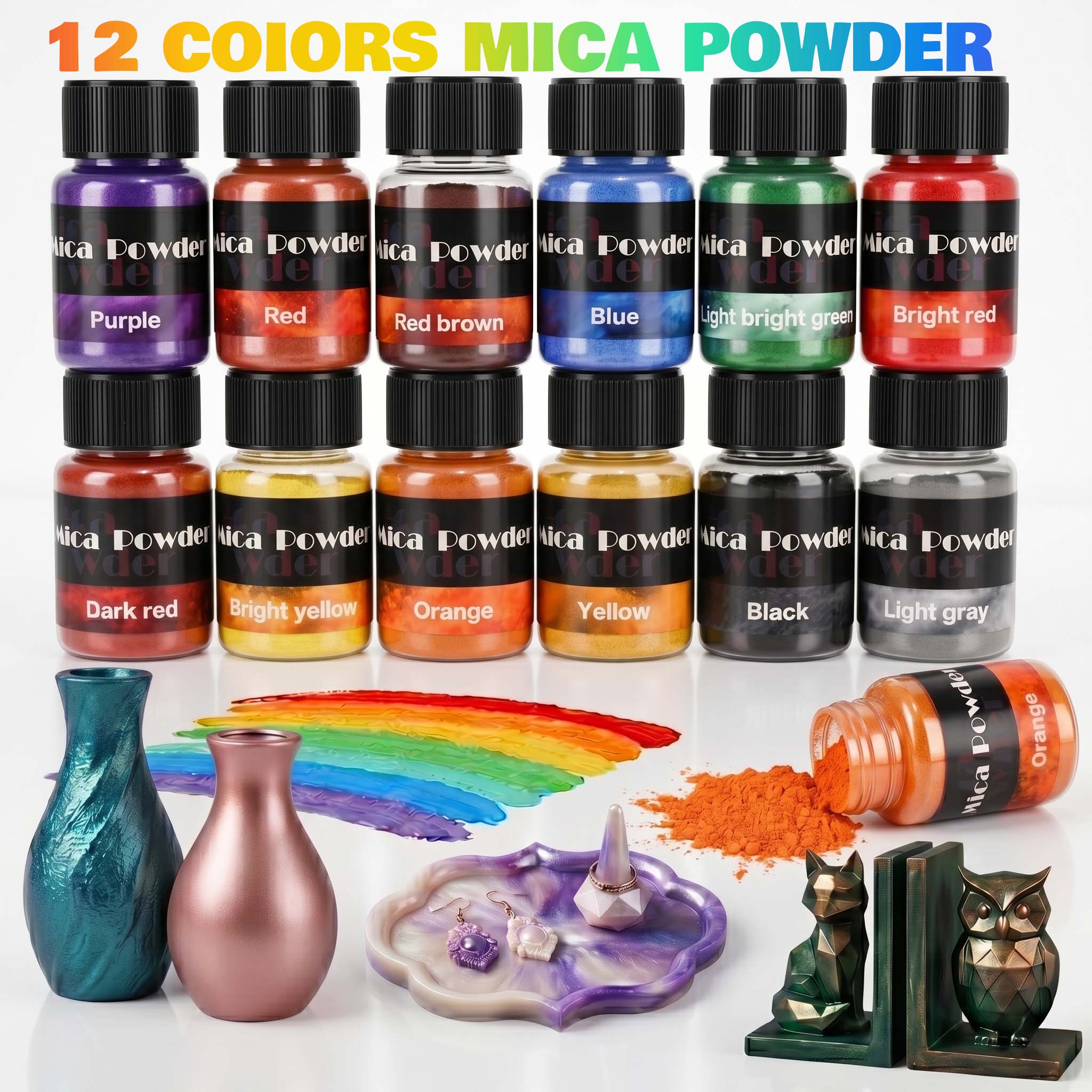Jewelry Making Tools List - 12-Farben Gips-Pigmentpulver Farbstoff DIY Bastelbedarf Harz