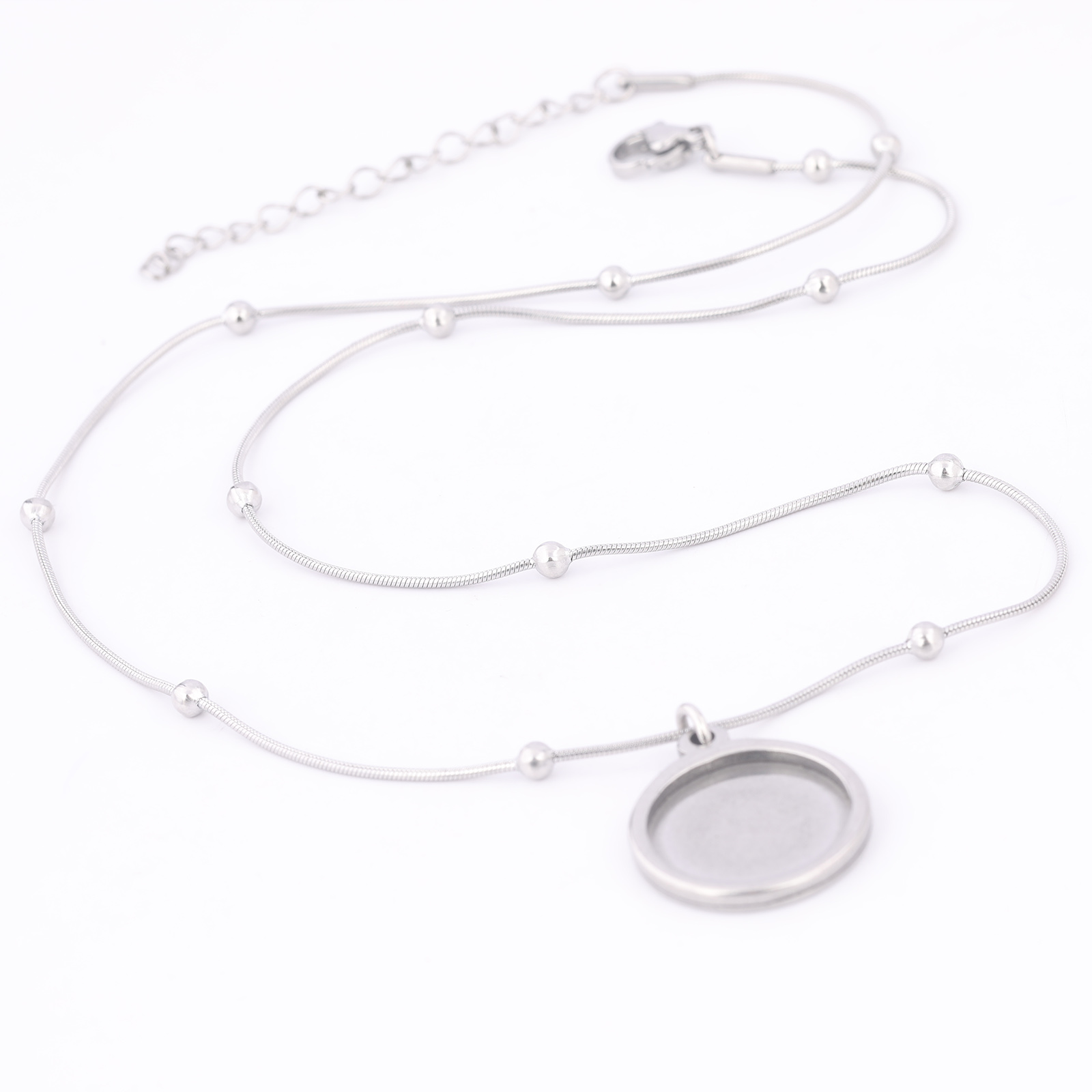2 stücke Edelstahl Kugel Kette – Pendant Blank Bezel Bewertung und Preis