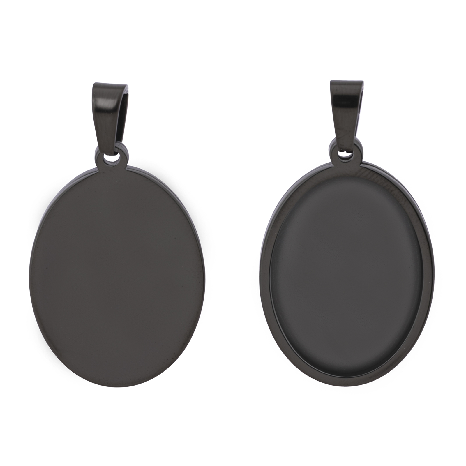 5 Stück Edelstahl schwarze ova – Pendant Blank Bezel Bewertung und Preis