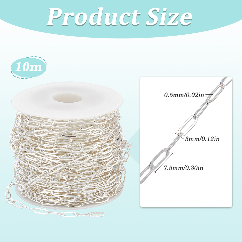32,81 Fuß Silberne Büroklammer – Chain Roll Cable Bewertung und Preis